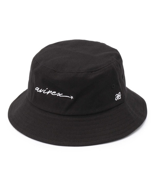 AVIREX（アヴィレックス）の「AB MARK BUCKET HAT/ ABマーク バケットハット（ハット・レディース・ブラック/ホワイト・FREE）」の3枚目の写真