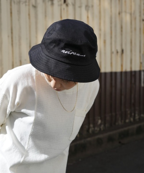 AVIREX（アヴィレックス）の「AB MARK BUCKET HAT/ ABマーク バケットハット（ハット・レディース・ブラック/ホワイト・FREE）」の5枚目の写真