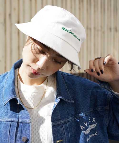 AVIREX（アヴィレックス）の「AB MARK BUCKET HAT/ ABマーク バケットハット（ハット・レディース・ブラック/ホワイト・FREE）」の7枚目の写真