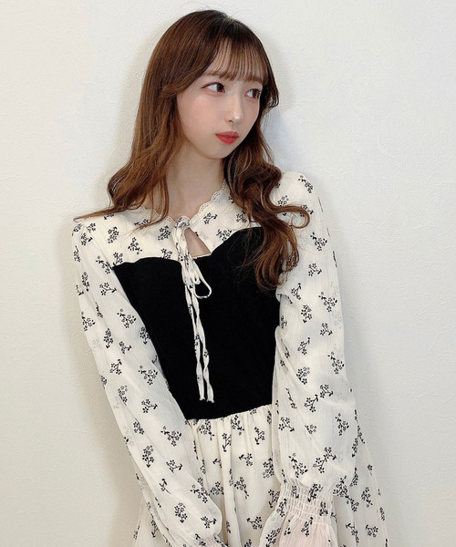 titty＆Co. PETIT（ティティアンドコープティ）の「【titty&Co.PETIT】シフォン切替え刺繍ワンピース（ワンピース・レディース・ホワイト・FREE）」の4枚目の写真