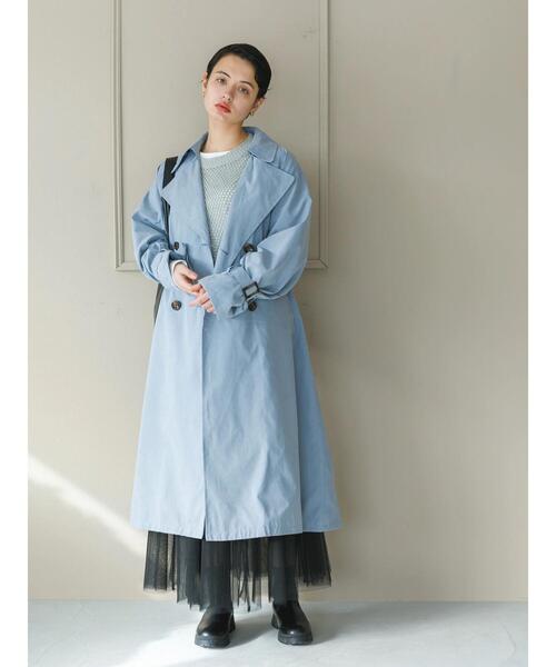 koe（コエ）の「キャンディースリーブビックトレンチコート*（トレンチコート・レディース・ベージュ/カーキ/ブルー/グレイッシュベージュ・M）」の8枚目の写真