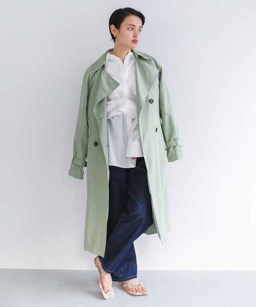 koe（コエ）の「キャンディースリーブビックトレンチコート*（トレンチコート・レディース・ベージュ/カーキ/ブルー/グレイッシュベージュ・M）」の4枚目の写真