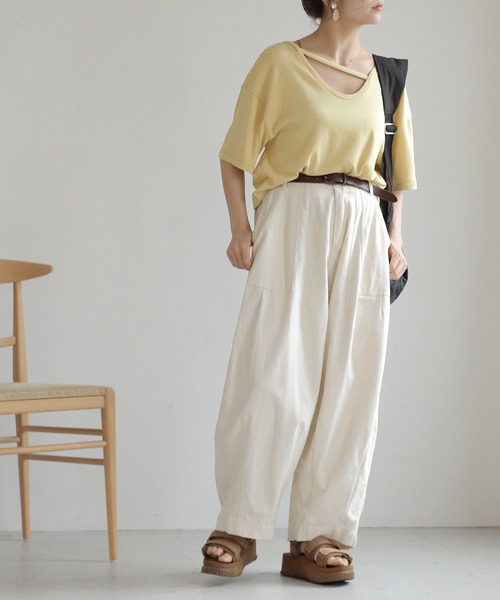 Crisp(クリスプ)の「ビッグシルエットミリタリーパンツ(カーゴパンツ・レディース・カーキ/アイボリー・FREE)」の21枚目の写真