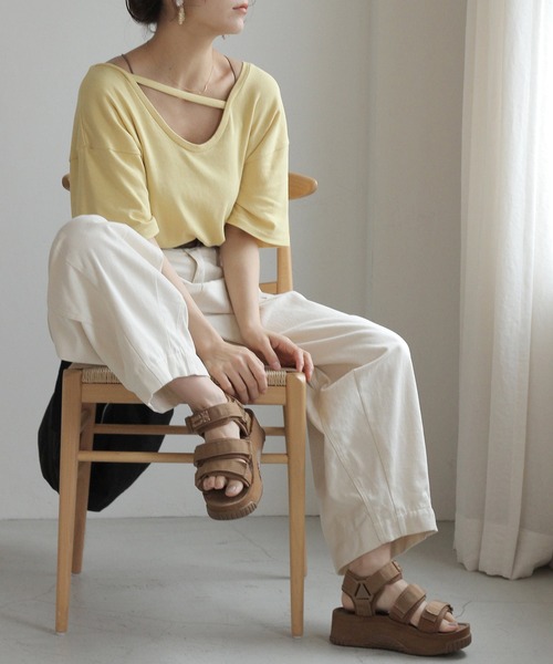 Crisp(クリスプ)の「ビッグシルエットミリタリーパンツ(カーゴパンツ・レディース・カーキ/アイボリー・FREE)」の20枚目の写真