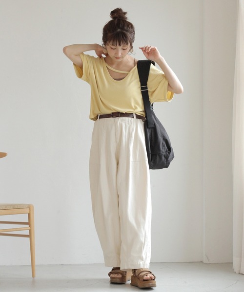 Crisp(クリスプ)の「ビッグシルエットミリタリーパンツ(カーゴパンツ・レディース・カーキ/アイボリー・FREE)」の22枚目の写真