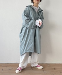 2way airy mods coat / オーバーサイズ収納フード付きツーウェイエアリーモッズコート