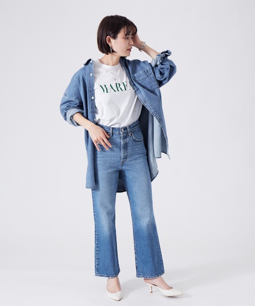 Levi’s MADE＆CRAFTED（リーバイスメードアンドクラフテッド）の「【Levi’s】 CROP BOOTデニムパンツ（デニムパンツ・レディース・ブルー・25/26/27）」の6枚目の写真