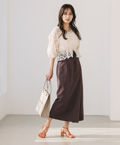 mysty woman（ミスティウーマン）の「刺繍レースペプラムブラウス 275572（シャツ/ブラウス・レディース・ブラック/グリーン/アイボリー・FREE）」の4枚目の写真