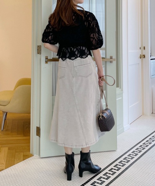 mysty woman（ミスティウーマン）の「刺繍レースペプラムブラウス 275572（シャツ/ブラウス・レディース・ブラック/グリーン/アイボリー・FREE）」の7枚目の写真