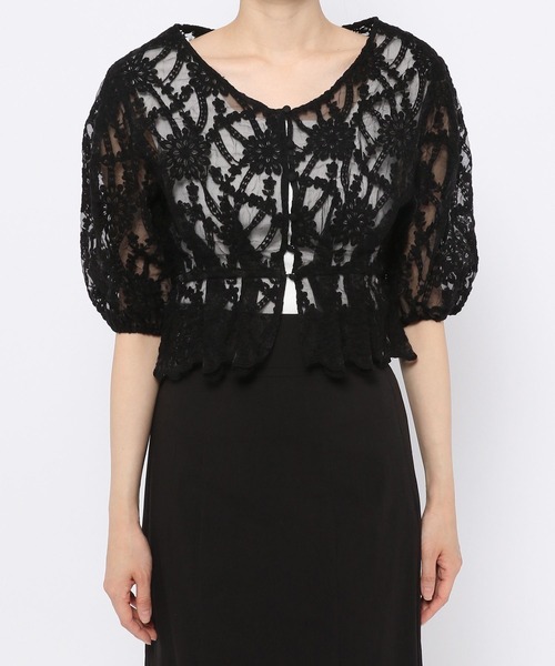 mysty woman（ミスティウーマン）の「刺繍レースペプラムブラウス 275572（シャツ/ブラウス・レディース・ブラック/グリーン/アイボリー・FREE）」の9枚目の写真