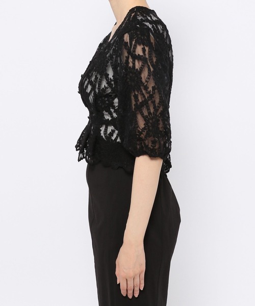 mysty woman（ミスティウーマン）の「刺繍レースペプラムブラウス 275572（シャツ/ブラウス・レディース・ブラック/グリーン/アイボリー・FREE）」の10枚目の写真