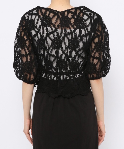 mysty woman（ミスティウーマン）の「刺繍レースペプラムブラウス 275572（シャツ/ブラウス・レディース・ブラック/グリーン/アイボリー・FREE）」の11枚目の写真
