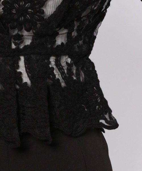 mysty woman（ミスティウーマン）の「刺繍レースペプラムブラウス 275572（シャツ/ブラウス・レディース・ブラック/グリーン/アイボリー・FREE）」の15枚目の写真