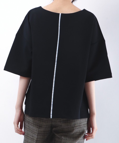 A.N.L(エーエヌエル レーベル)の「A.N.L ポンチ素材 ドロップショルダープルオーバー(Tシャツ/カットソー・レディース・ブルー/ネイビー/ブラック/オフホワイト・38)」の10枚目の写真