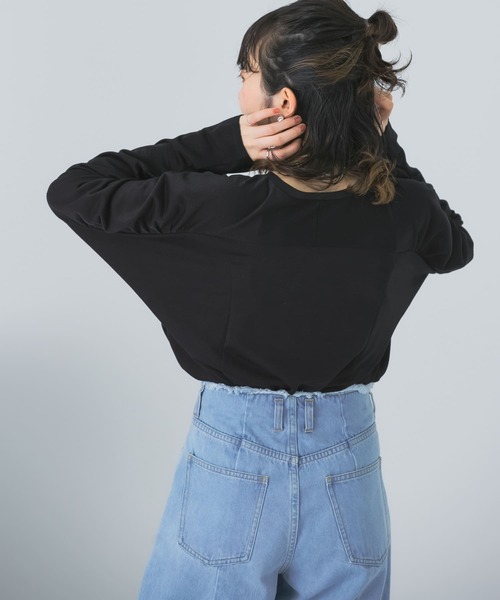 KBF（ケイビーエフ）の「ギャザーボリュームスリーブカットソー（Tシャツ/カットソー・レディース・オフホワイト/イエロー系その他/ブラック・ONE）」の16枚目の写真