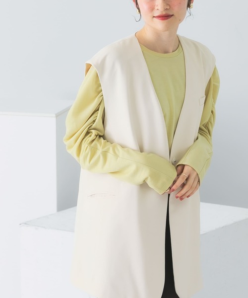 KBF（ケイビーエフ）の「ギャザーボリュームスリーブカットソー（Tシャツ/カットソー・レディース・オフホワイト/イエロー系その他/ブラック・ONE）」の20枚目の写真