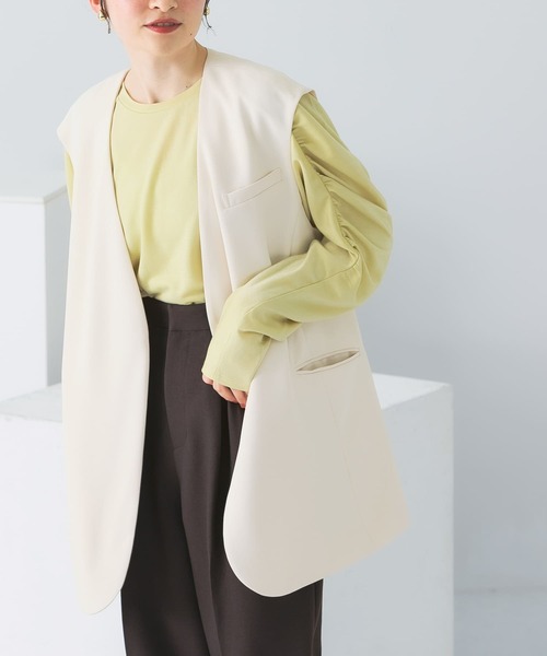 KBF（ケイビーエフ）の「ギャザーボリュームスリーブカットソー（Tシャツ/カットソー・レディース・オフホワイト/イエロー系その他/ブラック・ONE）」の22枚目の写真