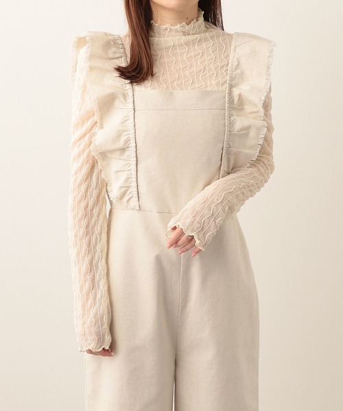 Heather（ヘザー）の「フリルノースリーブオールインワン　276002（つなぎ/オールインワン・レディース・ベージュ/アイボリー/ブラック・FREE/S/M）」の12枚目の写真