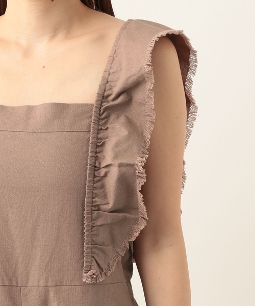 Heather（ヘザー）の「フリルノースリーブオールインワン　276002（つなぎ/オールインワン・レディース・ベージュ/アイボリー/ブラック・FREE/S/M）」の19枚目の写真