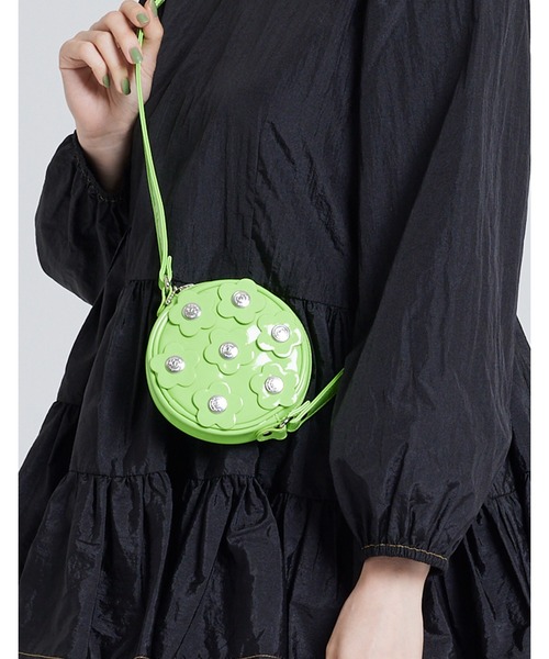 Little sunny bite（リトルサニーバイト）の「Flower mini shoulder bag（ショルダーバッグ・レディース・グリーン/イエロー/ブラック・FREE）」の3枚目の写真