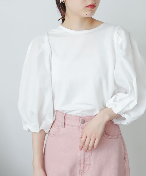tシャツ ボリュームスリーブドッキングトップス レディース SENSE OF PLACE by URBAN RESEARCH（センスオブプレイスバイ