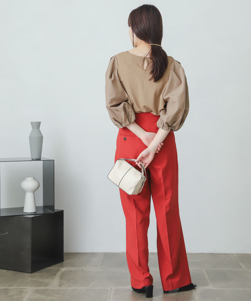 SENSE OF PLACE by URBAN RESEARCH（センスオブプレイスバイアーバンリサーチ）の「ボリュームスリーブドッキングトップ5分（Tシャツ/カットソー・レディース・ブラック/ベージュ/オフホワイト/イエロー/ブルー・ONE）」の16枚目の写真