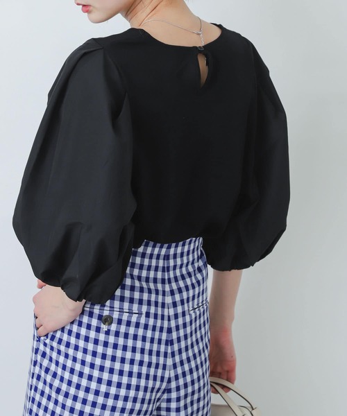 SENSE OF PLACE by URBAN RESEARCH（センスオブプレイスバイアーバンリサーチ）の「ボリュームスリーブドッキングトップ5分（Tシャツ/カットソー・レディース・ブラック/ベージュ/オフホワイト/イエロー/ブルー・ONE）」の10枚目の写真