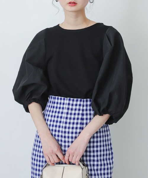 SENSE OF PLACE by URBAN RESEARCH（センスオブプレイスバイアーバンリサーチ）の「ボリュームスリーブドッキングトップ5分（Tシャツ/カットソー・レディース・ブラック/ベージュ/オフホワイト/イエロー/ブルー・ONE）」の11枚目の写真