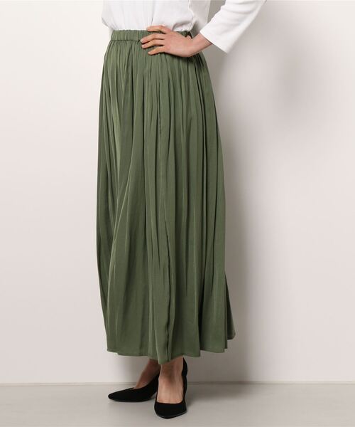 PRIORITY（プライオリティー）の「フレアマキシロングスカート ふんわり柔らか ナチュラルな印象 ネイビー/ブラック/ブラウン/カーキ/ブルー（スカート・レディース・ブラック/ネイビー/ブラウン/カーキ/ブルー・38）」の3枚目の写真