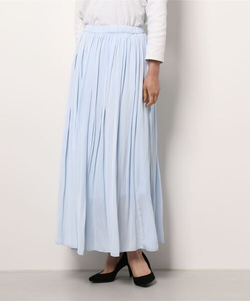 PRIORITY（プライオリティー）の「フレアマキシロングスカート ふんわり柔らか ナチュラルな印象 ネイビー/ブラック/ブラウン/カーキ/ブルー（スカート・レディース・ブラック/ネイビー/ブラウン/カーキ/ブルー・38）」の5枚目の写真