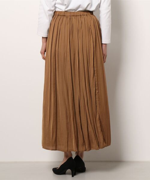 PRIORITY（プライオリティー）の「フレアマキシロングスカート ふんわり柔らか ナチュラルな印象 ネイビー/ブラック/ブラウン/カーキ/ブルー（スカート・レディース・ブラック/ネイビー/ブラウン/カーキ/ブルー・38）」の7枚目の写真