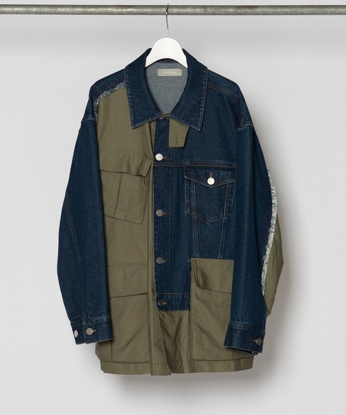 Wizzard(ウィザード)の「Wizzard ウィザード / WASHED DOCKING DENIM ARMY JACKET セットアップウォッシュドドッキングデニムアーミージャケット / WBA22-W04(ミリタリージャケット・メンズ・ホワイト×ブラック/ブラック/グリーン系その他・1/2/3)」の22枚目の写真