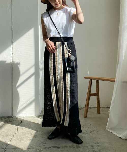 CAPRICIEUX LE'MAGE（カプリシューレマージュ）の「【AgAwd/アガウド】ジャガードスカート（スカート・レディース・ブラック・FREE）」の15枚目の写真