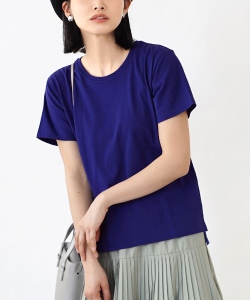 zootie（ズーティー）の「【汗が染みない！シンプルTシャツ】 汗しみない Tシャツ［スタンダード］ 汗染み防止 汗ジミ防止（Tシャツ/カットソー・レディース・ラベンダー/オレンジ系その他2/オフホワイト/グレイッシュブルー/ネイビー/グレイッシュベージュ/ブラック/モカ/ライトカーキ/ライトブルー/杢グレー/ダークグリーン/パープル系その他/ダークブラウン/アイボリー/ブルー系その他2/レッド系その他/ミント/イエロー系その他・L/LL/3L/M）」の14枚目の写真