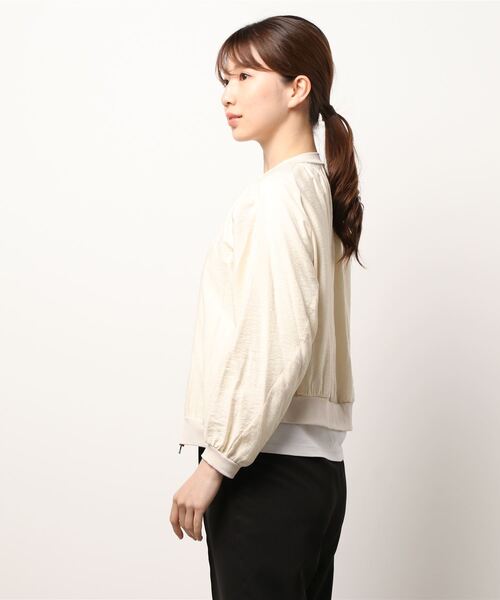 Q（キュー）の「シャインリブブルゾン（ブルゾン・レディース・ブラック/ベージュ/ブラック系その他/キャメル・MEDIUM）」の9枚目の写真