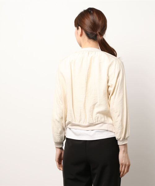 Q（キュー）の「シャインリブブルゾン（ブルゾン・レディース・ブラック/ベージュ/ブラック系その他/キャメル・MEDIUM）」の12枚目の写真