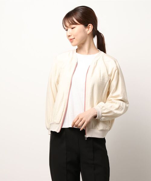 Q（キュー）の「シャインリブブルゾン（ブルゾン・レディース・ブラック/ベージュ/ブラック系その他/キャメル・MEDIUM）」の7枚目の写真