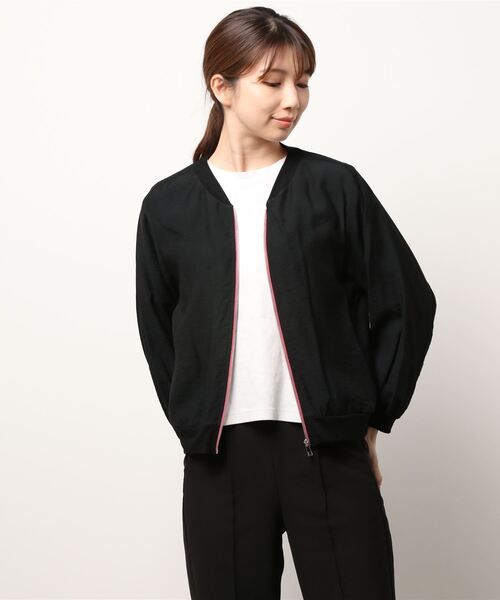 Q（キュー）の「シャインリブブルゾン（ブルゾン・レディース・ブラック/ベージュ/ブラック系その他/キャメル・MEDIUM）」の11枚目の写真