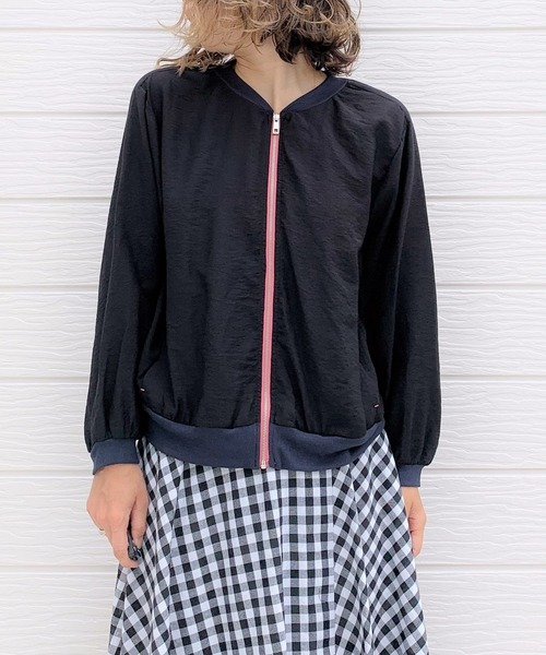 Q（キュー）の「シャインリブブルゾン（ブルゾン・レディース・ブラック/ベージュ/ブラック系その他/キャメル・MEDIUM）」の17枚目の写真