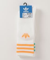 adidas | adidas アディダス U SOLID CREW SOCKS 3Pソックス HC9562 WHT/ORAR(ソックス/靴下)