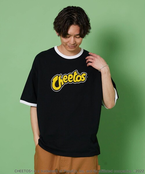 FREAK'S STORE（フリークスストア）の「WEB限定 CHEETOS/チートス 別注 ビッグシルエット サガラ刺繍 リンガーTシャツ（Tシャツ/カットソー・メンズ・ホワイト×グリーン/ブラック×ホワイト/ホワイト×ブラック・LARGE/MEDIUM/SMALL）」の10枚目の写真