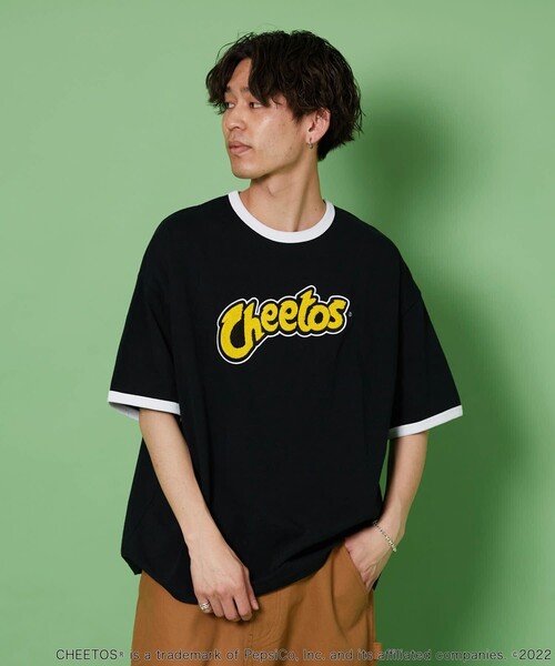FREAK'S STORE（フリークスストア）の「WEB限定 CHEETOS/チートス 別注 ビッグシルエット サガラ刺繍 リンガーTシャツ（Tシャツ/カットソー・メンズ・ホワイト×グリーン/ブラック×ホワイト/ホワイト×ブラック・LARGE/MEDIUM/SMALL）」の11枚目の写真