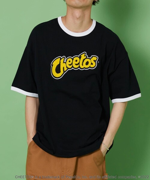 FREAK'S STORE（フリークスストア）の「WEB限定 CHEETOS/チートス 別注 ビッグシルエット サガラ刺繍 リンガーTシャツ（Tシャツ/カットソー・メンズ・ホワイト×グリーン/ブラック×ホワイト/ホワイト×ブラック・LARGE/MEDIUM/SMALL）」の15枚目の写真