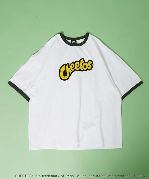 FREAK'S STORE（フリークスストア）の「WEB限定 CHEETOS/チートス 別注 ビッグシルエット サガラ刺繍 リンガーTシャツ（Tシャツ/カットソー・メンズ・ホワイト×グリーン/ブラック×ホワイト/ホワイト×ブラック・LARGE/MEDIUM/SMALL）」の16枚目の写真