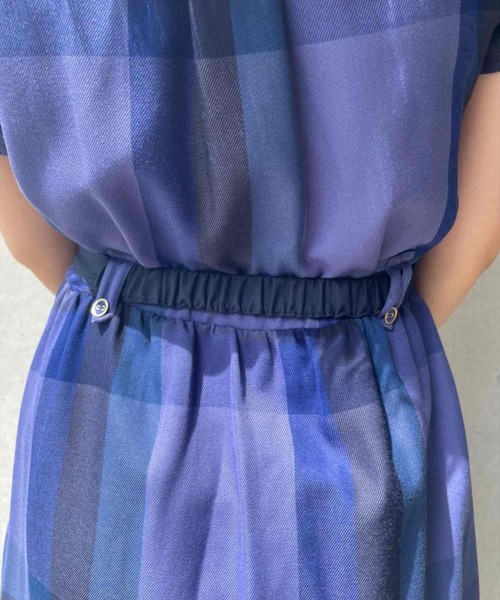 REDYAZEL（レディアゼル）の「半袖レトロチェックワンピース（ワンピース・レディース・グリーン/ブルー・SMALL/MEDIUM）」の9枚目の写真