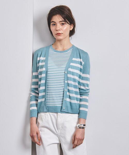 Gunn Johansson（グンヨハンソン）の「＜Gunn Johansson（グン ヨハンソン）＞ボーダー カーディガン（カーディガン/ボレロ・レディース・ケリー/ベージュ・FREE）」の6枚目の写真