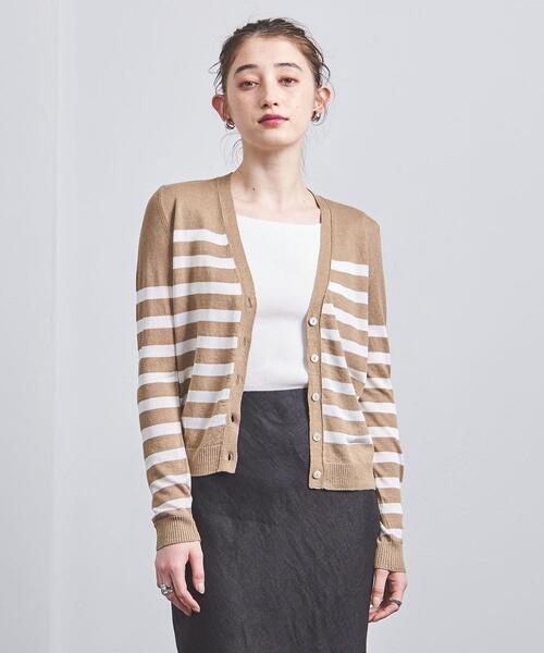 Gunn Johansson（グンヨハンソン）の「＜Gunn Johansson（グン ヨハンソン）＞ボーダー カーディガン（カーディガン/ボレロ・レディース・ケリー/ベージュ・FREE）」の8枚目の写真