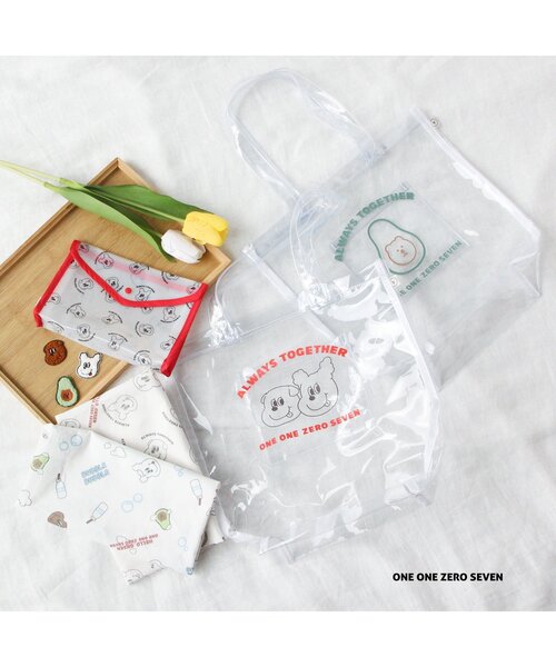 apres les cours（アプレレクール）の「WEB限定 1107 PVCバッグ（トートバッグ・キッズ・グリーン/レッド・FREE）」の8枚目の写真