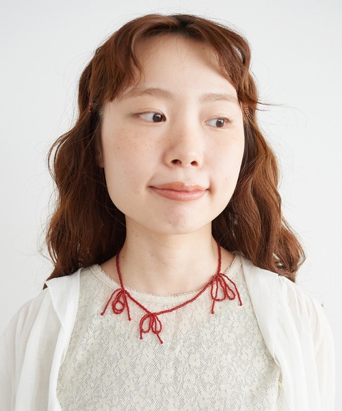 コムデギャルソンガール　リボンネックレス　レッド コムデギャルソンガール リボンネックレス レッド