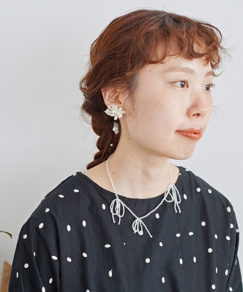 chambre de charme（シャンブルドゥシャーム）の「cdc ビーズ リボンむすび ネックレス（ネックレス・レディース・レッド/クリア・FREE）」の14枚目の写真